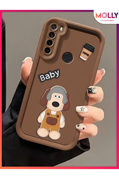 Molly Xiaomi Redmi Note 8 İçin Fallow Brown Kenarları Kalın 3d Kabartmalı Sev...