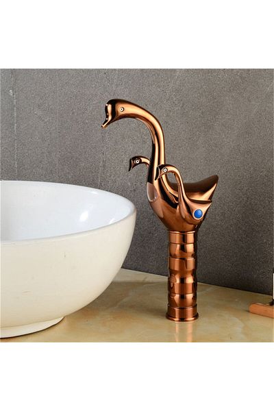 Blackswan Design Bathroom sink faucet, Blackswan, Type M264 Lebada, rose gold model with countertop mounting, 31 cm