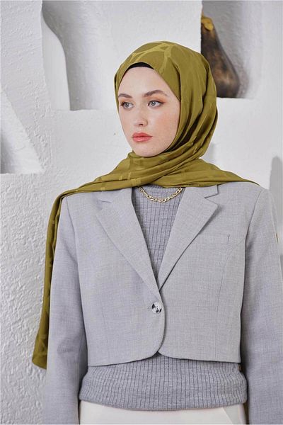Loryan Scarf Jacquard Shawl - Stone Floss Jacquard Shawl 4312