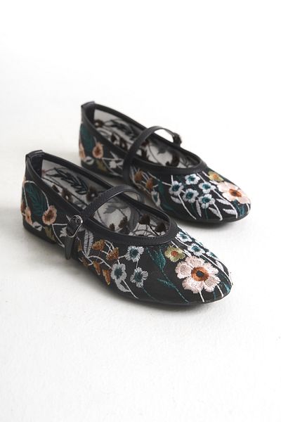 Liza Shoes Ahu Women's Floral Embroidered Ballerinas A003-K855