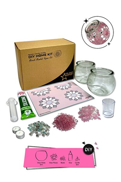 DIY Mozaik Mumluk Yapma Kiti | Mosaic Candle Holder D.I.Y. Home Kit | Make Yo...