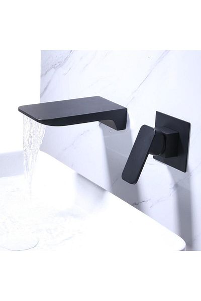 Blackswan Design Bathroom sink faucet, Blackswan, Type M207, matte black waterfall model, size 18 cm