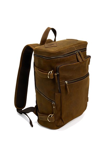 JOLAR. Genuine leather backpack, suitable for travel, hiking, everyday activities, vintage JOLAR.