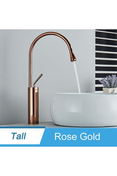 Blackswan Design Bathroom sink faucet, Blackswan, Type M233, rose gold model, size 46 cm