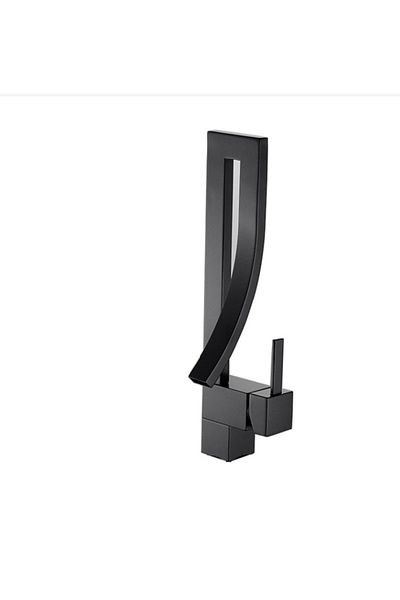 Blackswan Design Baterie chiuveta baie, Blackswan, Tip M296, model negru mat tip cascada, dimensiune 34 cm