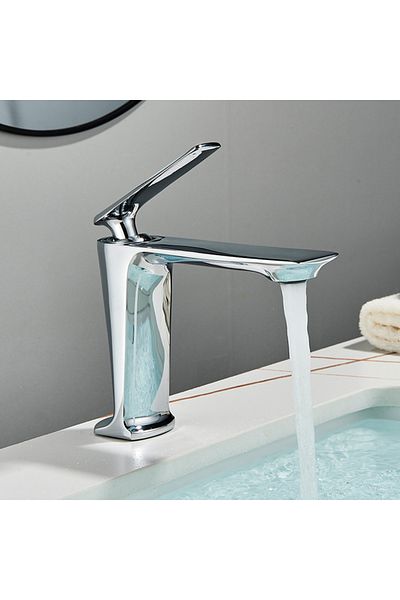 Blackswan Design Bathroom sink faucet, Blackswan, Type M201, short chrome model, size 16 cm