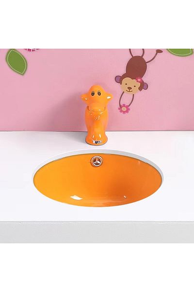 Blackswan Design Baterie chiuveta baie, Blackswan, Tip M290 Elefant, model portocaliu, dimensiune 16 cm