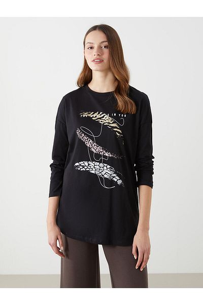 LC Waikiki Crew Neck Patterned Women's Tunic