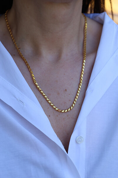 Yenigün Kuyumculuk 14 Ayar Altın Cimarlı Pullu Zincir 4 mm