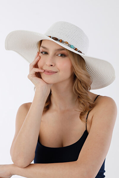 Fulla Moda Beaded Straw Hat