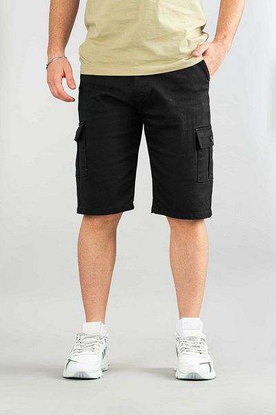 bombe Men's Gabardine Bermuda Canvas Lycra Cargo Pocket Shorts