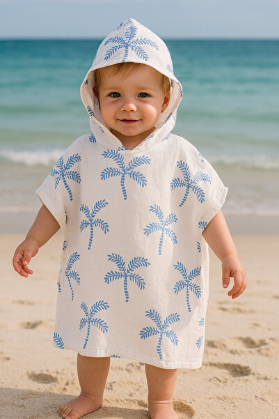 enes baby çift kat müslin deniz havuz pançosu