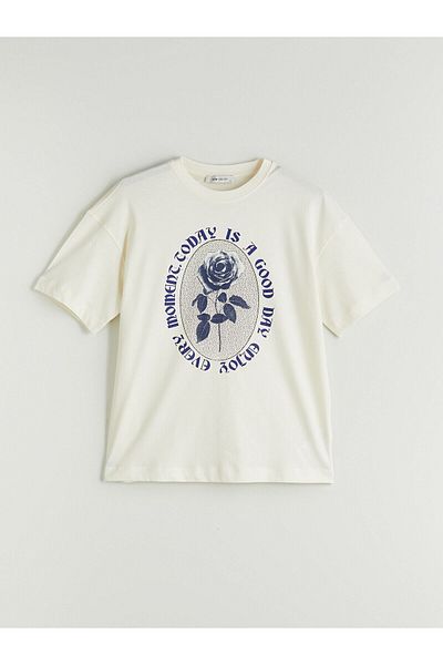 LC Waikiki Crew Neck Printed Oversize Women's T-Shirt