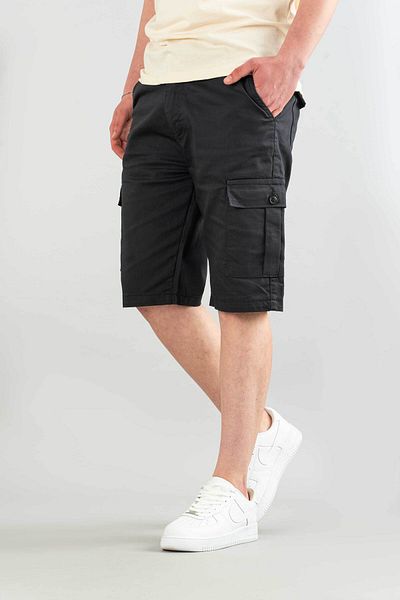 bombe Men's Gabardine Bermuda Canvas Lycra Cargo Pocket Shorts