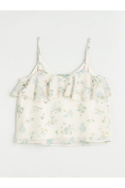 LC Waikiki V-Neck Floral Strappy Ruffle Blouse