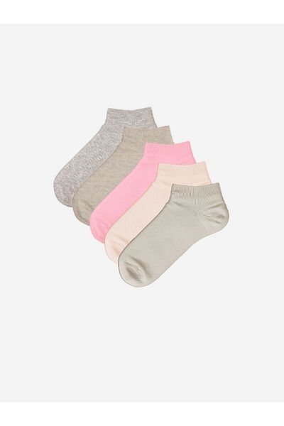 LC Waikiki Women's Plain Booties Socks 5-Pack