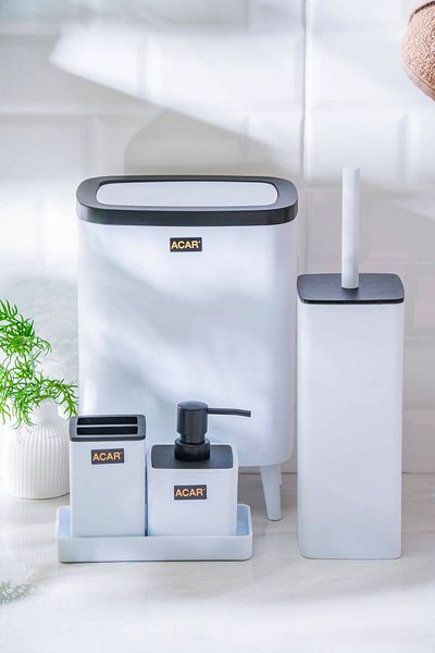 ACAR Astoria Acrylic 5 Piece Bathroom Set - White