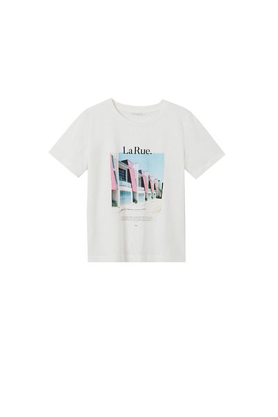 MANGO Tricou alb pentru femei 27007785