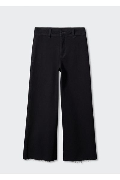 MANGO Denim Black Women's Trousers -57040294
