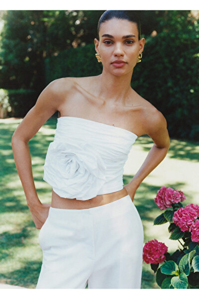 MANGO Woman Maxi Floral Gathered Blouse