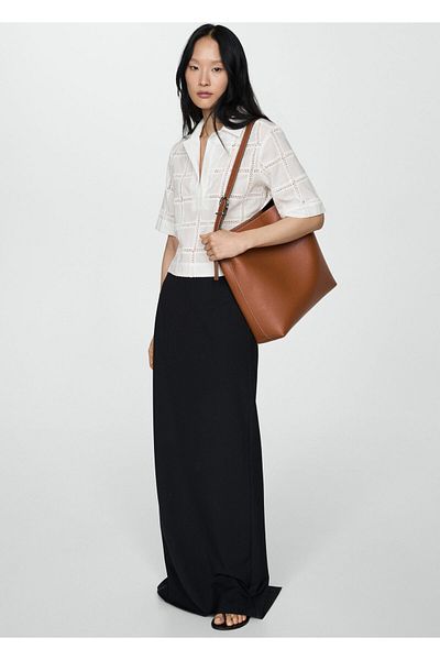 MANGO Woman Shopper Bag s krátkým uchem