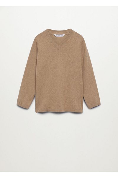 MANGO Dunkelkamelfarbener Pullover für Jungen