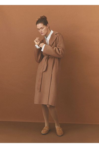 MANGO Γυναικείο παλτό Dark Camel47040057