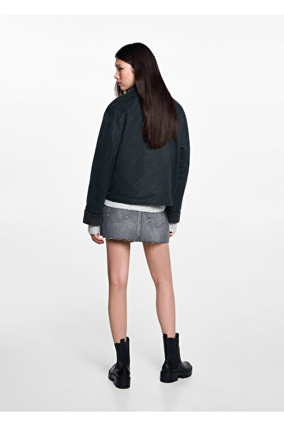 MANGO Lacivert Kız Çocuk Kaban 77075629