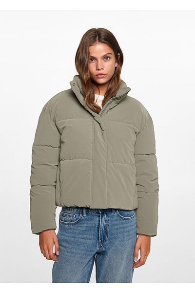 MANGO Palton pentru fetiță verde mușchi 77005635