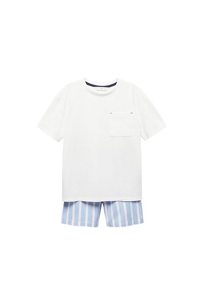 MANGO Woman Boy's Off-White Pajama Set