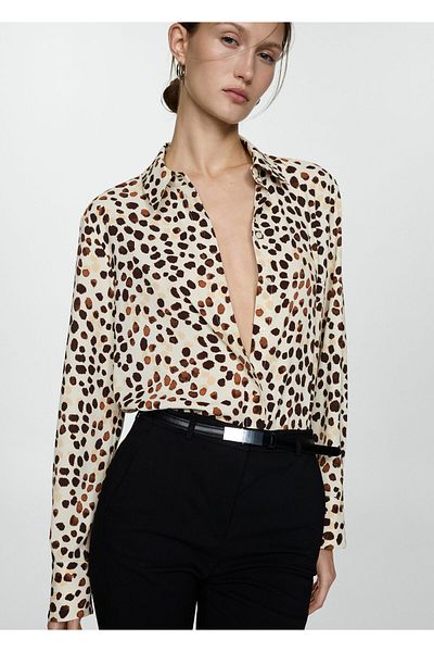 MANGO Woman Cămașă roz de damă 77093267