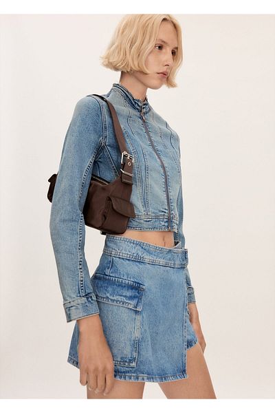 MANGO Woman Pantaloni scurți și bermude pentru femei albastre 77090345
