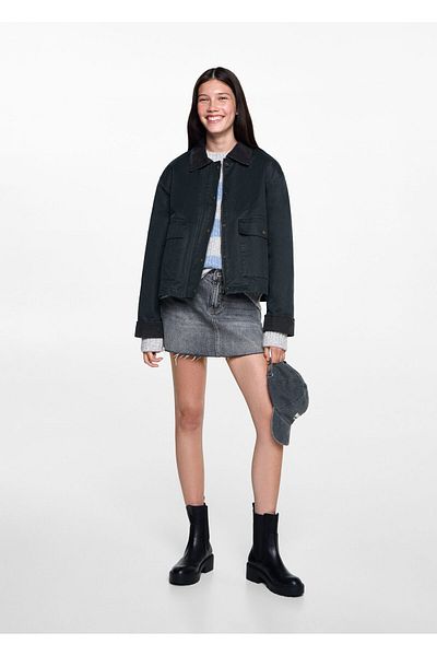 MANGO Palton pentru fetiță bleumarin 77075629