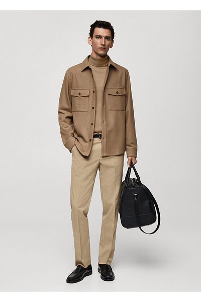MANGO Woman Ανδρικό μπουφάν Dark Camel 77005968