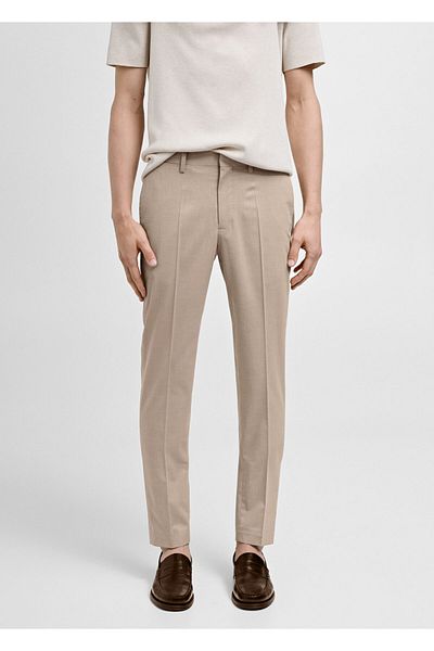 MANGO Woman Beige Men's Trousers 77000580