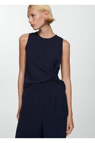 MANGO Woman Pantaloni de damă bleumarin 77084011