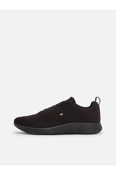 Tommy Hilfiger Pánské černé tenisky Corporate Knit Rıb Runner FM0FM02838