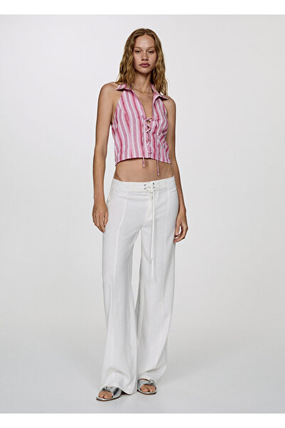 MANGO Woman Kadın Kırık Beyaz Pantolon 67019606
