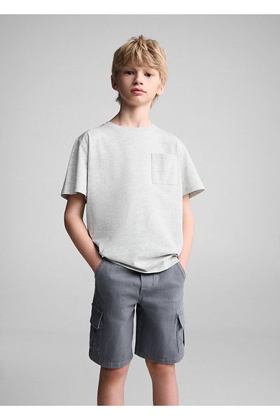 MANGO Woman Light Gray Boy's T-Shirt 67906019