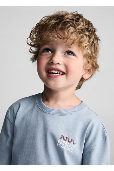 MANGO Baby Boy Sky Blue T-Shirt