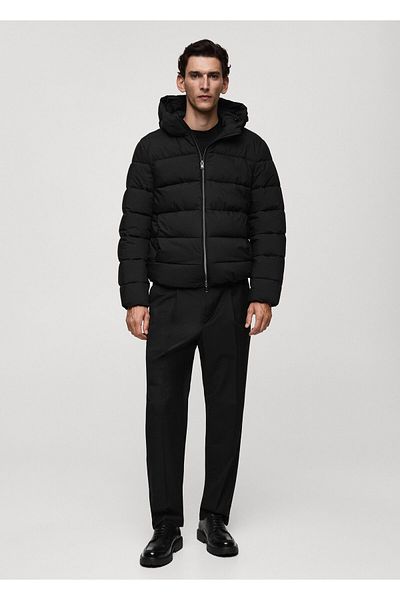 MANGO Woman Schwarzer Herrenmantel 77097910