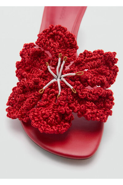 MANGO Woman Kırmızı Kadın Sandalet 77060640