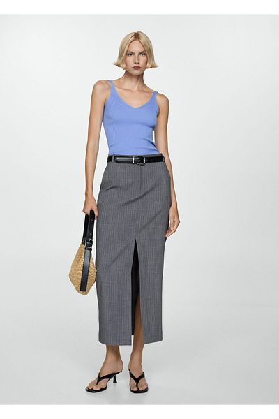 MANGO Woman Γυναικείο μπουστάκι μπλε του ουρανού 77060353