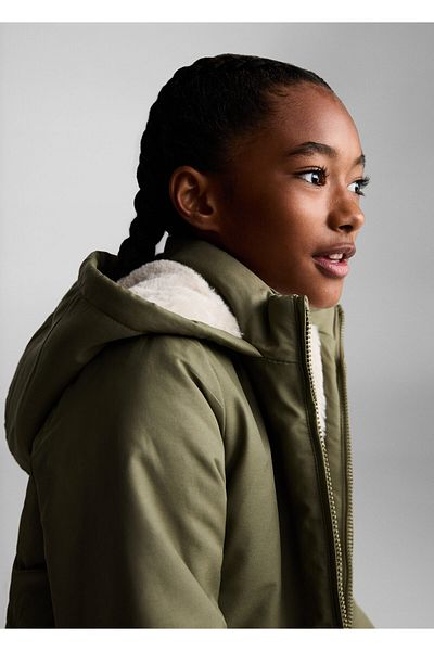 MANGO Khaki Girl's Coat 77077641