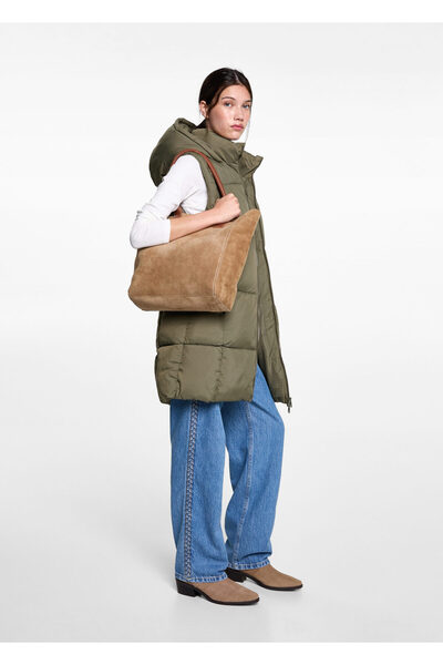 MANGO Woman Khaki Girl's Vest 77055637