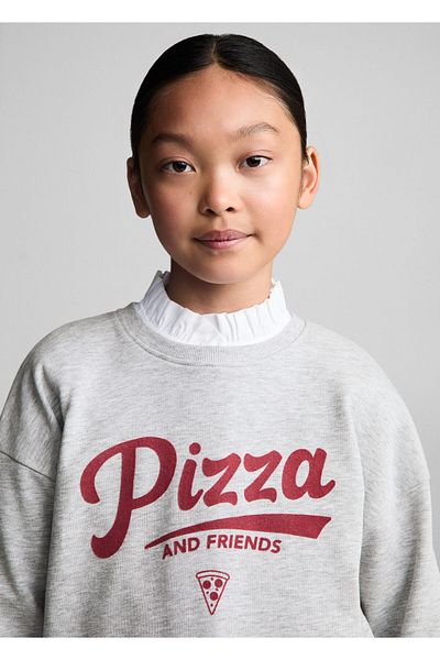 MANGO Woman Metal Gray Girl's Sweatshirt 77043274