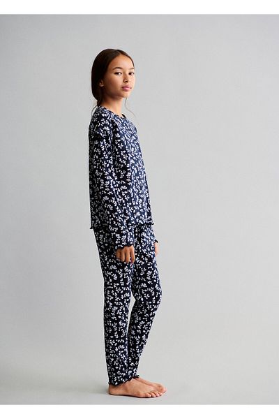 MANGO Woman Navy Blue Girl's Pajama Bottoms 77064437