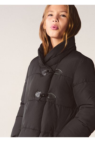 MANGO Woman Black Girl's Coat 77036720