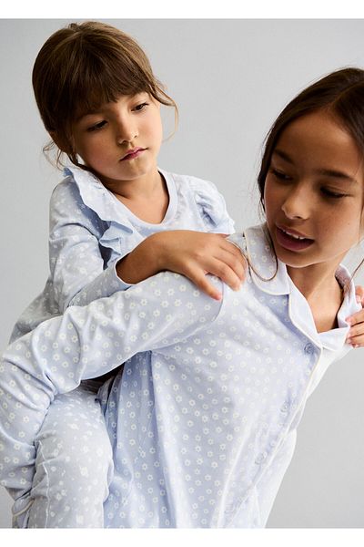 MANGO Woman Sky Blue Girl's Pajama Bottoms 77074447