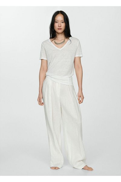 MANGO Tricou alb pentru femei 77020583